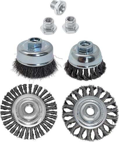 مجموعة فرش سلكية صناعية مكونة من 7 قطع من LINE10 لطاحونة الزوايا، 5/8-11 بوصة in Kuwait