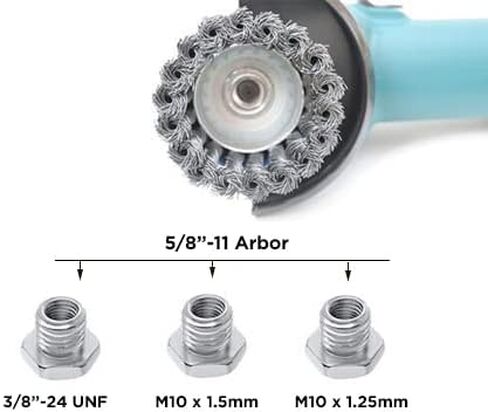 مجموعة فرش سلكية صناعية مكونة من 7 قطع من LINE10 لطاحونة الزوايا، 5/8-11 بوصة in Kuwait