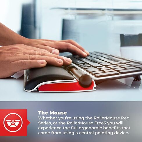 Contour Design Ultimate Workstation Red Wireless - تتضمن لوحة مفاتيح RollerMouse Red & Balance - مجموعة لوحة مفاتيح وماوس لاسلكية مريحة - متوافقة مع أجهزة كمبيوتر Mac والكمبيوتر الشخصي in Kuwait