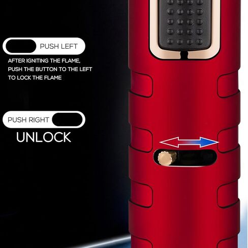Navpeak Torch Lighter شعلة الطبخ القابلة لإعادة الملء مع قفل أمان، نافذة غاز، للشموع، المطبخ، الشواية الخارجية، الشواء (البوتان غير متضمن) (أسود) in Kuwait