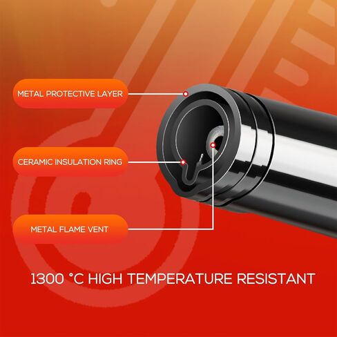 Navpeak Torch Lighter شعلة الطبخ القابلة لإعادة الملء مع قفل أمان، نافذة غاز، للشموع، المطبخ، الشواية الخارجية، الشواء (البوتان غير متضمن) (أسود) in Kuwait