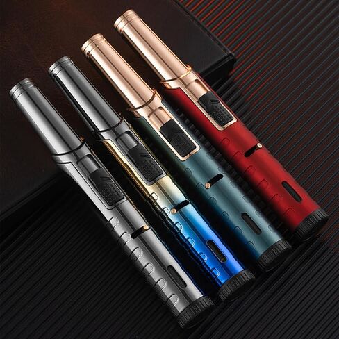 Navpeak Torch Lighter شعلة الطبخ القابلة لإعادة الملء مع قفل أمان، نافذة غاز، للشموع، المطبخ، الشواية الخارجية، الشواء (البوتان غير متضمن) (أسود) in Kuwait