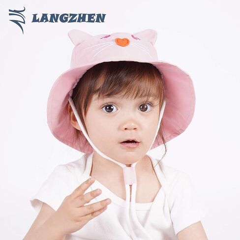 LANGZHEN Kids Summer Sun Protection Hat Cute Animals Designed Toddler Baby Boys Girls Bucket Hat in Saudi Arabia