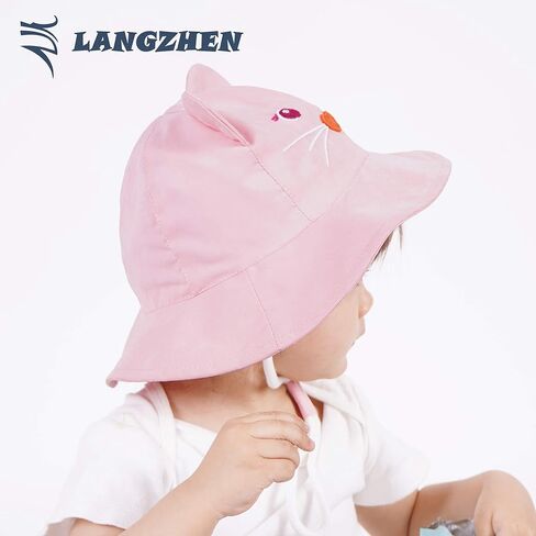 LANGZHEN Kids Summer Sun Protection Hat Cute Animals Designed Toddler Baby Boys Girls Bucket Hat in Saudi Arabia