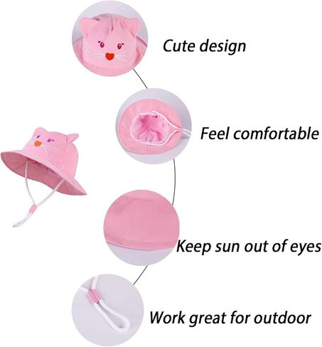 LANGZHEN Kids Summer Sun Protection Hat Cute Animals Designed Toddler Baby Boys Girls Bucket Hat in Saudi Arabia
