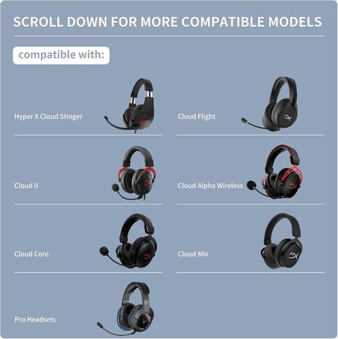MC magic cushion Replacement Cooling-Gel Ear Pads for HyperX Cloud 1/2、Alpha,Alpha S/Cloud Flight/Flight S/Stinger、Stinger S、Stinger core/High-Density, Shock-Absorbing Foam,Ice Silk Fabric (Black) in Saudi Arabia