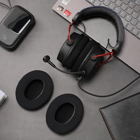 MC magic cushion Replacement Cooling-Gel Ear Pads for HyperX Cloud 1/2、Alpha,Alpha S/Cloud Flight/Flight S/Stinger、Stinger S、Stinger core/High-Density, Shock-Absorbing Foam,Ice Silk Fabric (Black) in Saudi Arabia