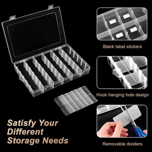 Mauproy 2 Pack 8 Grids Plastic Bead Organizer Boxes, Small Clear Storage Containers with Removable Dividers and Labels Tackle Boxes for Candies Snacks Jewelry Crafts Small Parts in Saudi Arabia