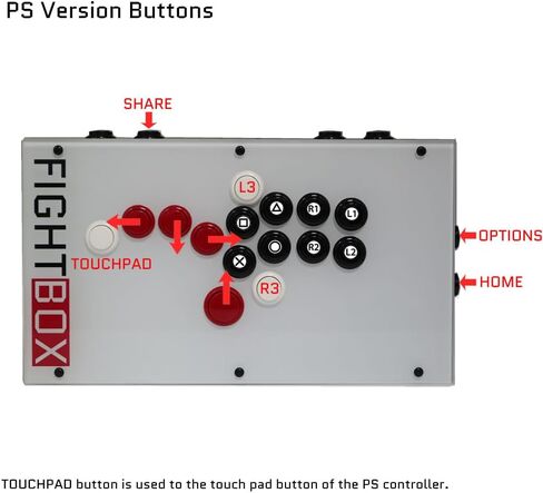 جهاز التحكم في ألعاب FightBox F10-PS مزود بجميع الأزرار بدون ذراع، متوافق مع أجهزة الكمبيوتر/PS3/PS4 in Kuwait