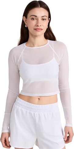 Beyond Yoga Women's Show Off Mesh Long Sleeve Cropped Top in Saudi Arabia