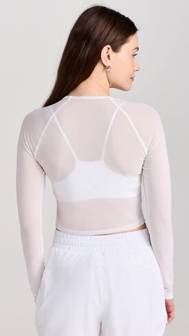 Beyond Yoga Women's Show Off Mesh Long Sleeve Cropped Top in Saudi Arabia