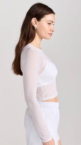 Beyond Yoga Women's Show Off Mesh Long Sleeve Cropped Top in Saudi Arabia