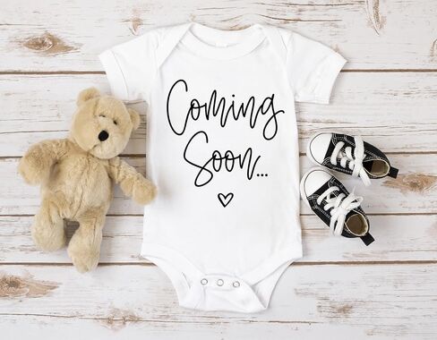 Pregnancy Announcement Coming Soon Baby Bodysuit (Cream) in Saudi Arabia