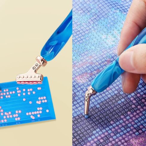 AIFUDA 17 قطعة من مجموعات أقلام اللوحات الفنية الماسية، 45 درجة مريحة 5 قطع من رؤوس الفولاذ المقاوم للصدأ و1 قطعة من أسطوانة الذهب الوردي الأحمر، أدوات إكسسوارات الرسم الفني الماسي 5D لحرف الرسم اليدوية in Kuwait