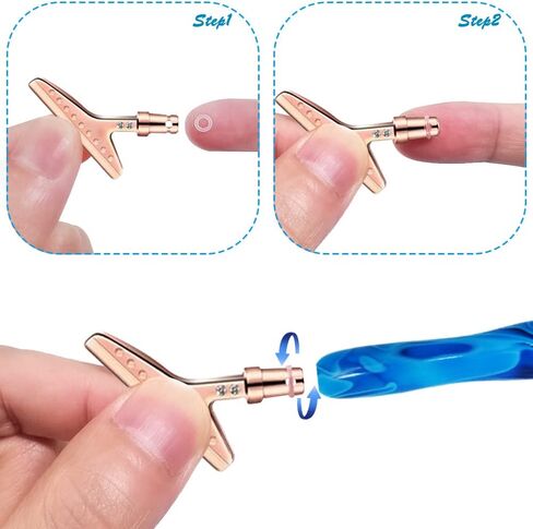 AIFUDA 17 قطعة من مجموعات أقلام اللوحات الفنية الماسية، 45 درجة مريحة 5 قطع من رؤوس الفولاذ المقاوم للصدأ و1 قطعة من أسطوانة الذهب الوردي الأحمر، أدوات إكسسوارات الرسم الفني الماسي 5D لحرف الرسم اليدوية in Kuwait