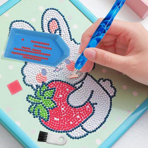 AIFUDA 17 قطعة من مجموعات أقلام اللوحات الفنية الماسية، 45 درجة مريحة 5 قطع من رؤوس الفولاذ المقاوم للصدأ و1 قطعة من أسطوانة الذهب الوردي الأحمر، أدوات إكسسوارات الرسم الفني الماسي 5D لحرف الرسم اليدوية in Kuwait