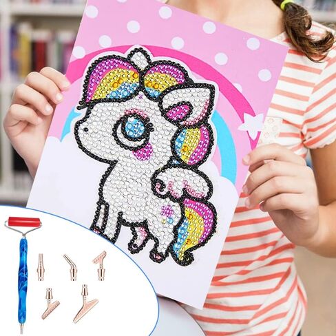 AIFUDA 17 قطعة من مجموعات أقلام اللوحات الفنية الماسية، 45 درجة مريحة 5 قطع من رؤوس الفولاذ المقاوم للصدأ و1 قطعة من أسطوانة الذهب الوردي الأحمر، أدوات إكسسوارات الرسم الفني الماسي 5D لحرف الرسم اليدوية in Kuwait