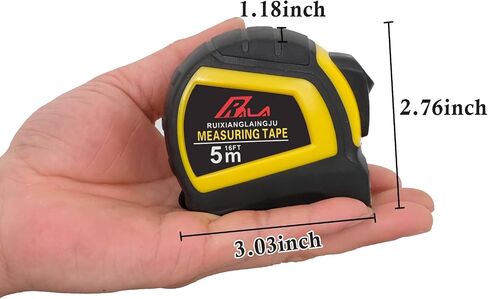 Auto-Lock Measuring Tape, 16-Feet (5M) Dual Side Retractable Tape Measure, Inch/Metric Scale, MID Accuracy, for Electricians, Carpenter, Surveyors and Engineers, with Rubber Protective Casing in Saudi Arabia