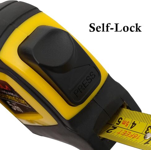 Auto-Lock Measuring Tape, 16-Feet (5M) Dual Side Retractable Tape Measure, Inch/Metric Scale, MID Accuracy, for Electricians, Carpenter, Surveyors and Engineers, with Rubber Protective Casing in Saudi Arabia