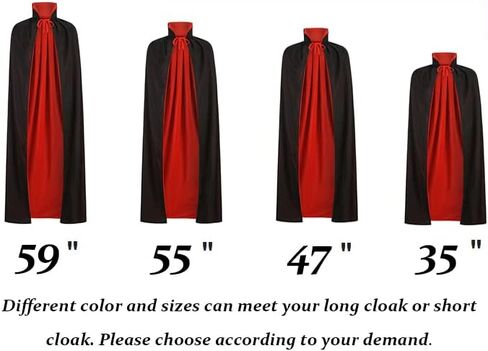 HAPNBCELE Reversible Cape Adult Medieval Vampire Devil Costume for Halloween Christmas Masquerade Party in Saudi Arabia