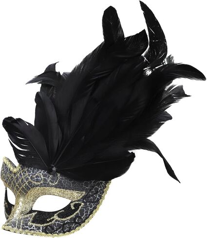 Gothic Feather Choker Collar Cosplay Halloween Costume Face Mask Mardi Gras Neck Wrap Maleficent Raven Witch Costume in Saudi Arabia