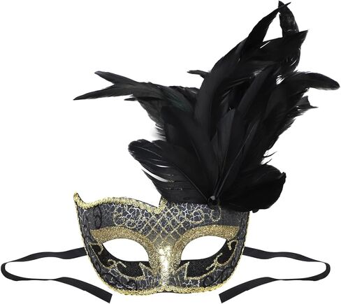 Gothic Feather Choker Collar Cosplay Halloween Costume Face Mask Mardi Gras Neck Wrap Maleficent Raven Witch Costume in Saudi Arabia