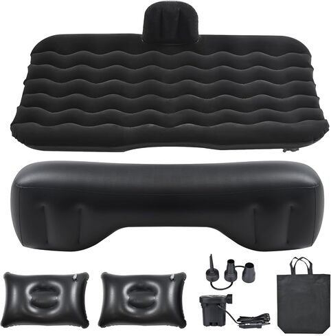 NovelBee Car Inflatable Air Mattress Back Seat Sleeping Bed with Head and One Side Pad for Extra Protection,Portable Sleeping Pad Mattress for Travel Camping in Saudi Arabia