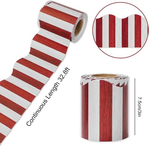 JarThenaAMCS 65.6Ft Patriotic Bulletin Board Border Vintage Stars and Stripes Die Cut Trim Border Roll for 4th of July School Classroom Office Decor, 2 Rolls in Saudi Arabia