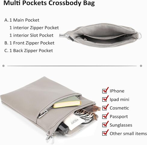 محفظة صغيرة من الجلد الطبيعي من befen للنساء للسفر وحقائب كروس خفيفة الوزن مع حزام كتف قابل للتعديل in Kuwait