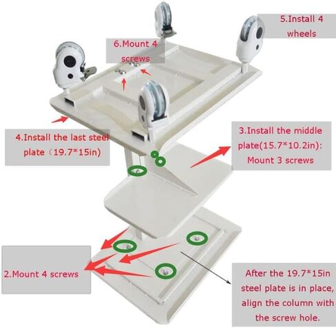 PreAsion Dentist Cart Multi-Function Mobile All High-Carbon Steel 3 Layers Trolley Weigh- Scale 40-70kg with Brake Wheels for Dental Hospital Nurse Emergency Lab in Saudi Arabia