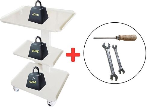 PreAsion Dentist Cart Multi-Function Mobile All High-Carbon Steel 3 Layers Trolley Weigh- Scale 40-70kg with Brake Wheels for Dental Hospital Nurse Emergency Lab in Saudi Arabia