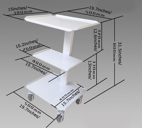 PreAsion Dentist Cart Multi-Function Mobile All High-Carbon Steel 3 Layers Trolley Weigh- Scale 40-70kg with Brake Wheels for Dental Hospital Nurse Emergency Lab in Saudi Arabia