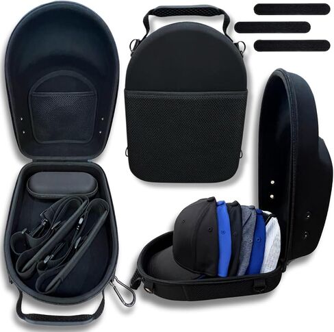 LINKIRK PREMIUM Hard Case, Storage for Baseball Caps with Carrying Handle & Shoulder Strap - This Organizer Holder Protects up to 6 Hats - Perfect for Traveling - 3 FREE hat liners with each case in Saudi Arabia