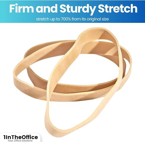1InTheOffice Rubber Bands Size 105, Heavy Duty Thick Rubber Bands 1 Lb, Beige, 105, 60 Pack in Saudi Arabia