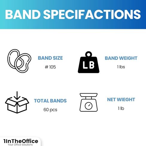 1InTheOffice Rubber Bands Size 105, Heavy Duty Thick Rubber Bands 1 Lb, Beige, 105, 60 Pack in Saudi Arabia
