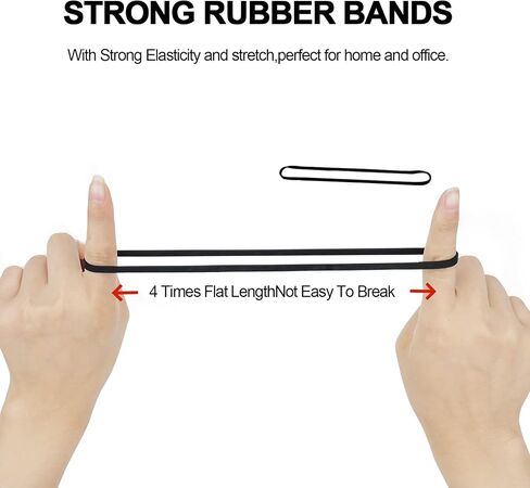 100 Pack 8 Inch Rubber Bands, Thick, Heavy Duty, Wide, Strong, Elastic, Black in Saudi Arabia