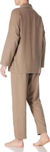 JSTEX Fannel Pajamas for Men 100% Cotton Pajama Set Long Sleeve Button Down Men's Sleepwear Soft Mens Pjs Set in Saudi Arabia