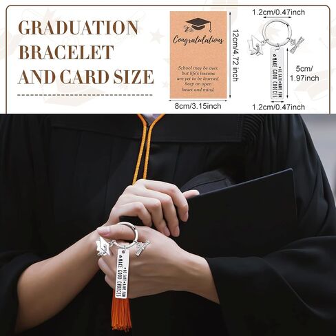 Cunno 12 Pcs Graduation Gifts Keychain 6 Pcs Graduation Key Chains Class of 2024 and 6 Pcs Inspirational Cards Grad Gift for Seniors 2024 High School College Student in Saudi Arabia