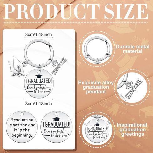 Cunno 12 Pcs Graduation Gifts Keychain 6 Pcs Graduation Key Chains Class of 2024 and 6 Pcs Inspirational Cards Grad Gift for Seniors 2024 High School College Student in Saudi Arabia