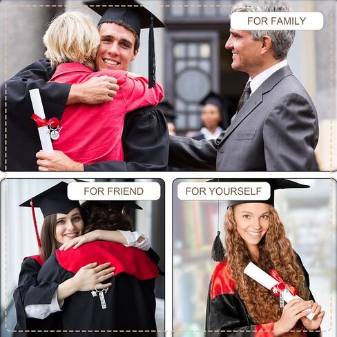 Cunno 12 Pcs Graduation Gifts Keychain 6 Pcs Graduation Key Chains Class of 2024 and 6 Pcs Inspirational Cards Grad Gift for Seniors 2024 High School College Student in Saudi Arabia