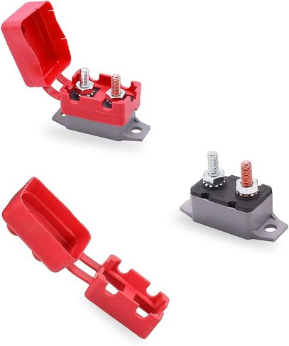 gunhunt 4 Pack Direct Current DC 12V - 24V Automatic Reset Circuit Breaker, Current Overload Protector, with Cover Stud Bolt for Automotive RV Yacht Off-Road Vehicle (30 Amp) in Saudi Arabia