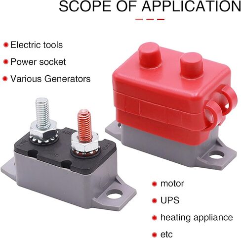 gunhunt 4 Pack Direct Current DC 12V - 24V Automatic Reset Circuit Breaker, Current Overload Protector, with Cover Stud Bolt for Automotive RV Yacht Off-Road Vehicle (30 Amp) in Saudi Arabia