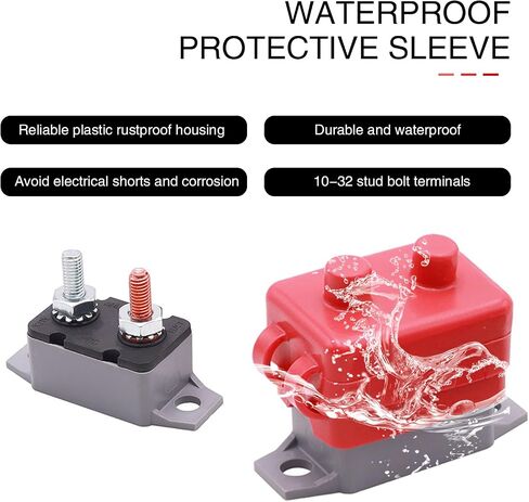 gunhunt 4 Pack Direct Current DC 12V - 24V Automatic Reset Circuit Breaker, Current Overload Protector, with Cover Stud Bolt for Automotive RV Yacht Off-Road Vehicle (30 Amp) in Saudi Arabia