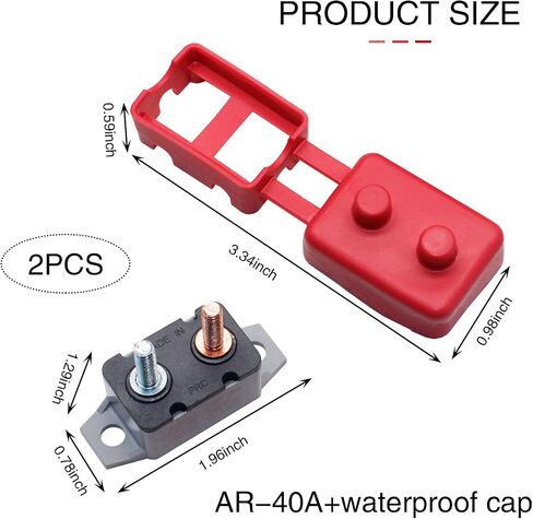 gunhunt 4 Pack Direct Current DC 12V - 24V Automatic Reset Circuit Breaker, Current Overload Protector, with Cover Stud Bolt for Automotive RV Yacht Off-Road Vehicle (30 Amp) in Saudi Arabia