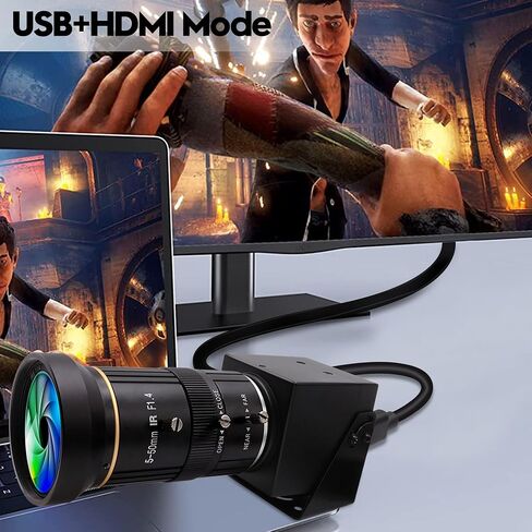 HDMI 4K USB Camera for Live Streaming 10X Variable Focus PC Webcam USB HDMI Simultaneous Output Video Conferencing Close up Zoom in and Out Web Camera for Online Teaching Training in Kuwait