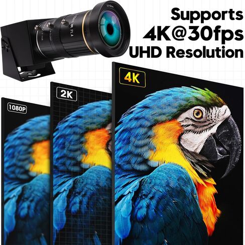 HDMI 4K USB Camera for Live Streaming 10X Variable Focus PC Webcam USB HDMI Simultaneous Output Video Conferencing Close up Zoom in and Out Web Camera for Online Teaching Training in Kuwait