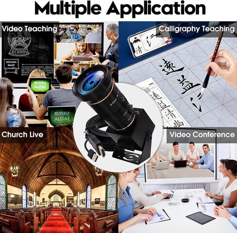 HDMI 4K USB Camera for Live Streaming 10X Variable Focus PC Webcam USB HDMI Simultaneous Output Video Conferencing Close up Zoom in and Out Web Camera for Online Teaching Training in Kuwait