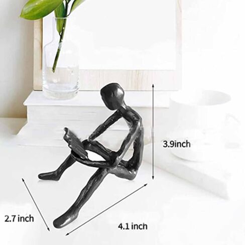 Aesthetic Decoration Art Sculptures, Modern Accents Figurine Resin Sculpture of Person Reading a Book Reading Bookend for Home Office Table Desk Decor in Saudi Arabia