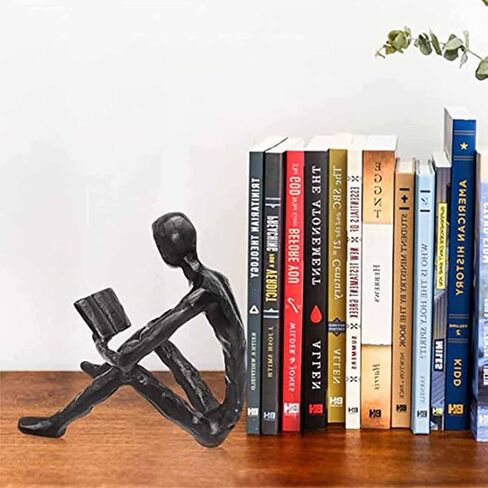 Aesthetic Decoration Art Sculptures, Modern Accents Figurine Resin Sculpture of Person Reading a Book Reading Bookend for Home Office Table Desk Decor in Saudi Arabia