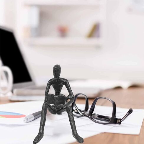 Aesthetic Decoration Art Sculptures, Modern Accents Figurine Resin Sculpture of Person Reading a Book Reading Bookend for Home Office Table Desk Decor in Saudi Arabia